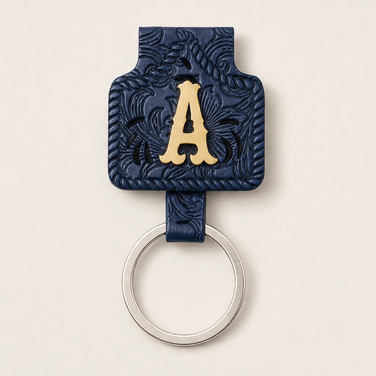Tagsmith – Personalized Solid Brass Initial Cow Tag Keychain + 50 % OFF