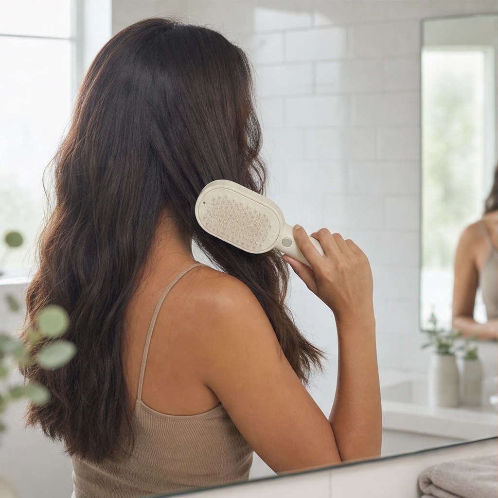 Soothecrown™ – Electric Scalp-Massage Hair Brush with Nourishing Mist & Self-Cleaning + 50% OFF