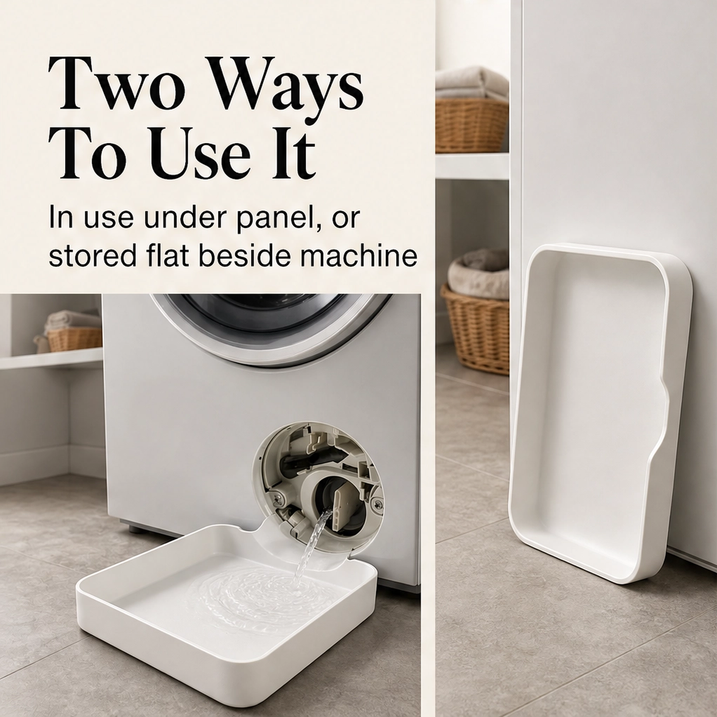 Brimwell – Slim Leak-Catch Drain Tray for Front-Load Washers + 50% OFF