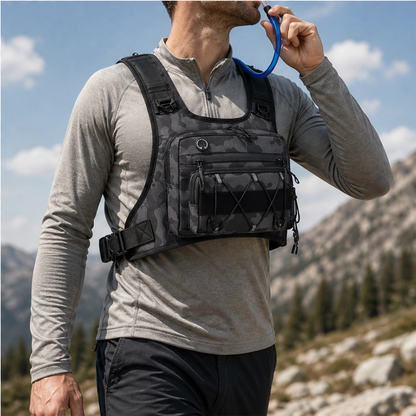 Flintrek – Hands-Free Hydration Chest Rig with 2L Bladder & Front Storage + 50% OFF