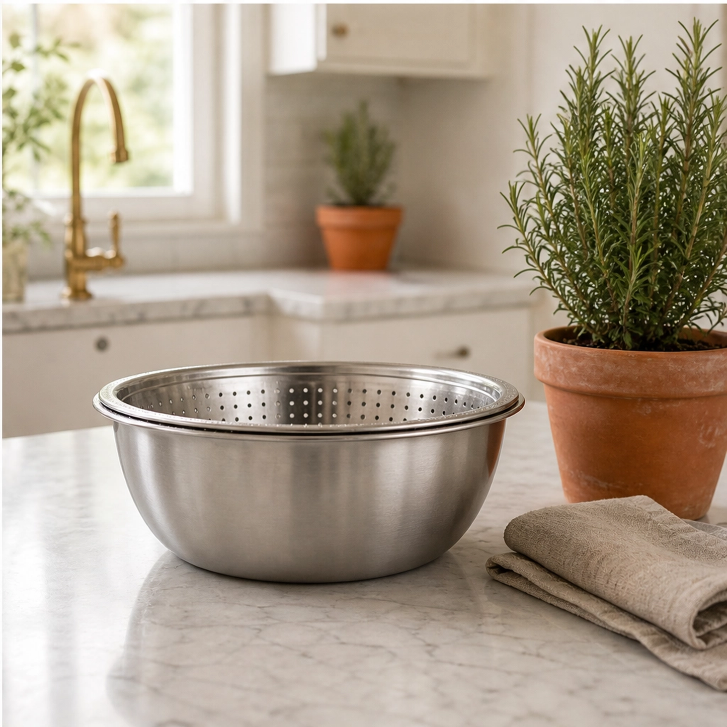 Prepwell – 3-in-1 Stainless Steel Basin with Grater Lid & Drain Basket + 50% OFF