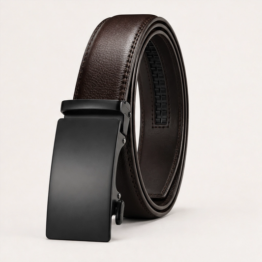 Latchford – Micro-Adjust Leather Ratchet Belt with Hidden Track + 50% OFF