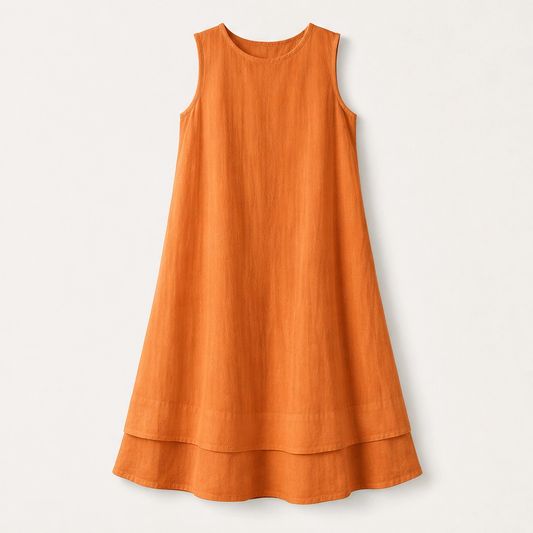 Veyla – Layered A-line Midi Dress with Hidden Pockets + 50% OFF