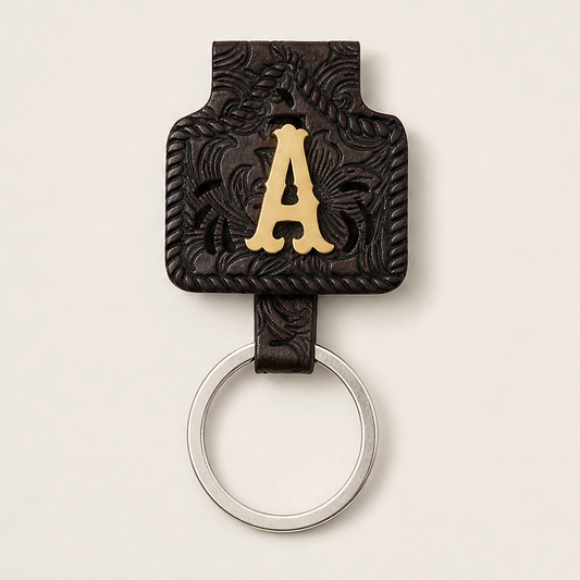 Tagsmith – Personalized Solid Brass Initial Cow Tag Keychain + 50 % OFF
