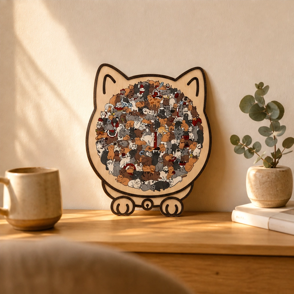 Birchpaw – Wooden Cat & Dog Puzzle with Display Stand + 50% OFF
