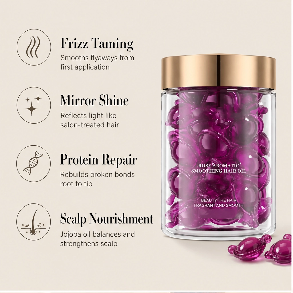 Tressara – Argan & Rosehip Hair Oil Capsules for Silky, Frizz-Free Shine + 1+1 FREE