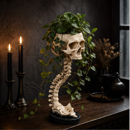 Vertebloom – Gothic Skull & Spine Statement Planter for Year-Round Decor + 50% OFF