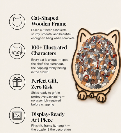 Birchpaw – Wooden Cat & Dog Puzzle with Display Stand + 50% OFF