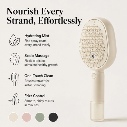 Soothecrown™ – Electric Scalp-Massage Hair Brush with Nourishing Mist & Self-Cleaning + 50% OFF