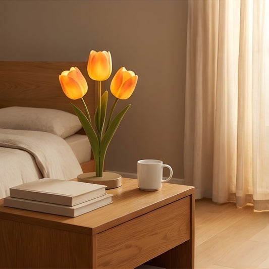 Bloomwick™ – Realistic LED Tulip Night Light with Warm Glow & Ceramic Vase + 50% OFF