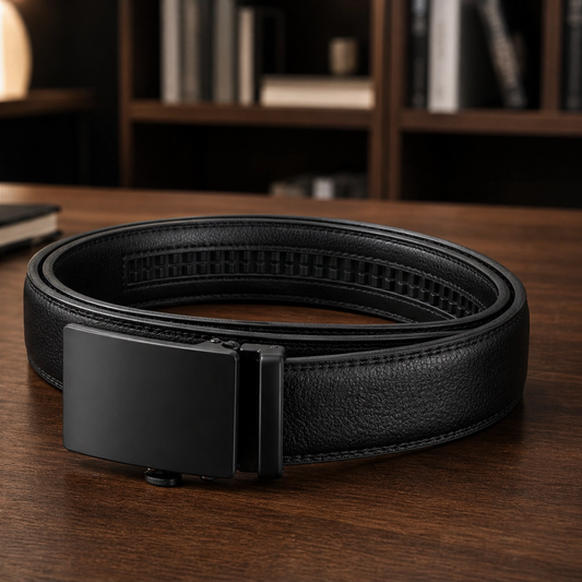 Latchford – Micro-Adjust Leather Ratchet Belt with Hidden Track + 50% OFF