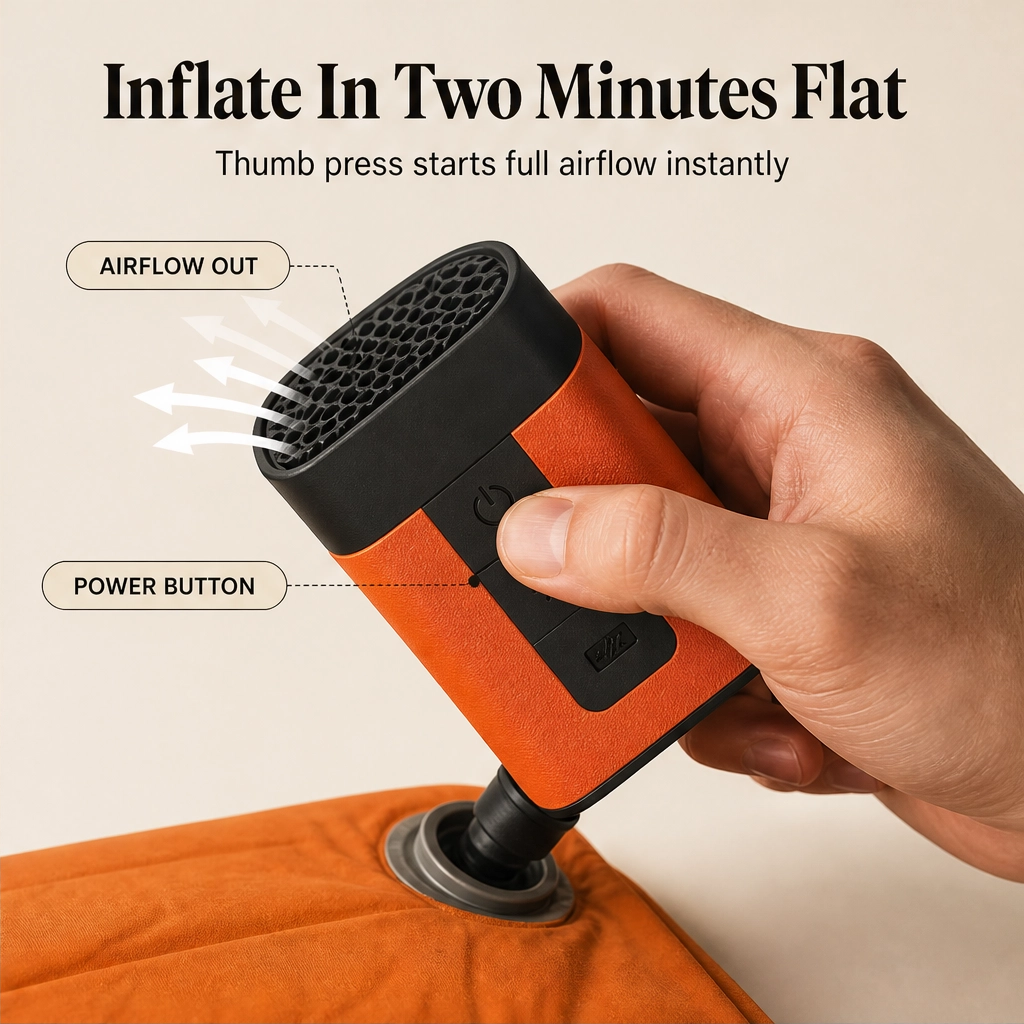 Trailwind™ – Cordless USB-Rechargeable Mini Air Pump with LED Light + 50% OFF