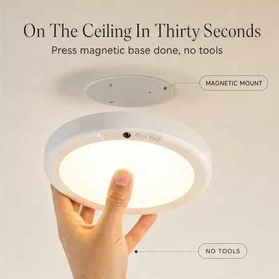 Lumenix™ – Wireless Motion Sensor Ceiling Light with 60-Day Battery & Magnetic Mount + 50% OFF