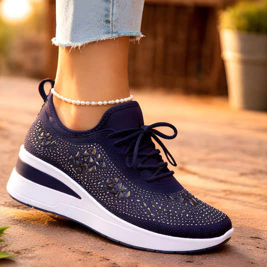 Facette™ – Rhinestone Mesh Sneakers for Women | Breathable, Cushioned & Sparkling + 50% OFF