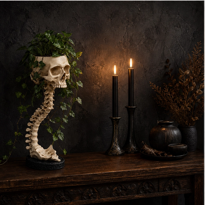 Vertebloom – Gothic Skull & Spine Statement Planter for Year-Round Decor + 50% OFF