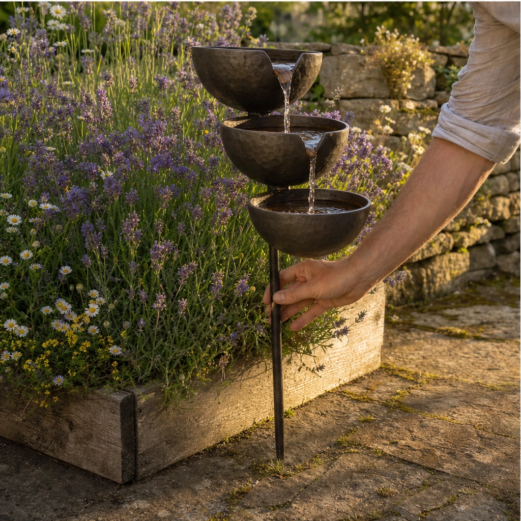 Rillbrook™ – 3-Tier Cascading Rain Catcher Bird Bath Garden Stake + 50% OFF