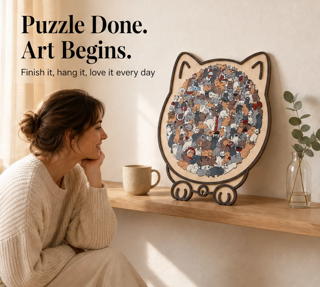 Birchpaw – Wooden Cat & Dog Puzzle with Display Stand + 50% OFF
