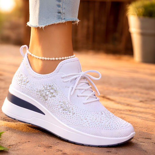 Facette™ – Rhinestone Mesh Sneakers for Women | Breathable, Cushioned & Sparkling + 50% OFF
