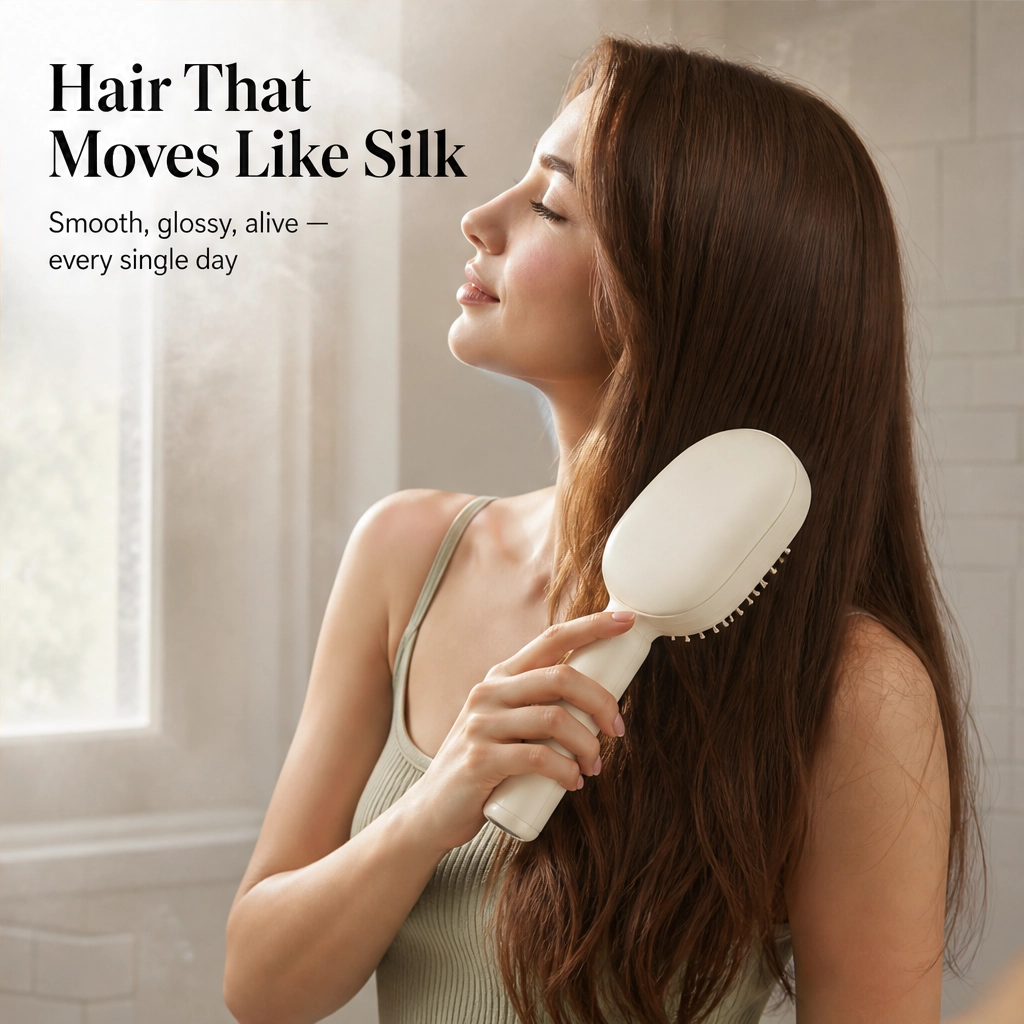 Soothecrown™ – Electric Scalp-Massage Hair Brush with Nourishing Mist & Self-Cleaning + 50% OFF