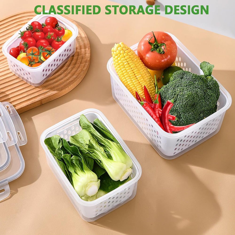 Larder™ – Double-Drain Freshness Containers for Fridge Organization + 50% OFF