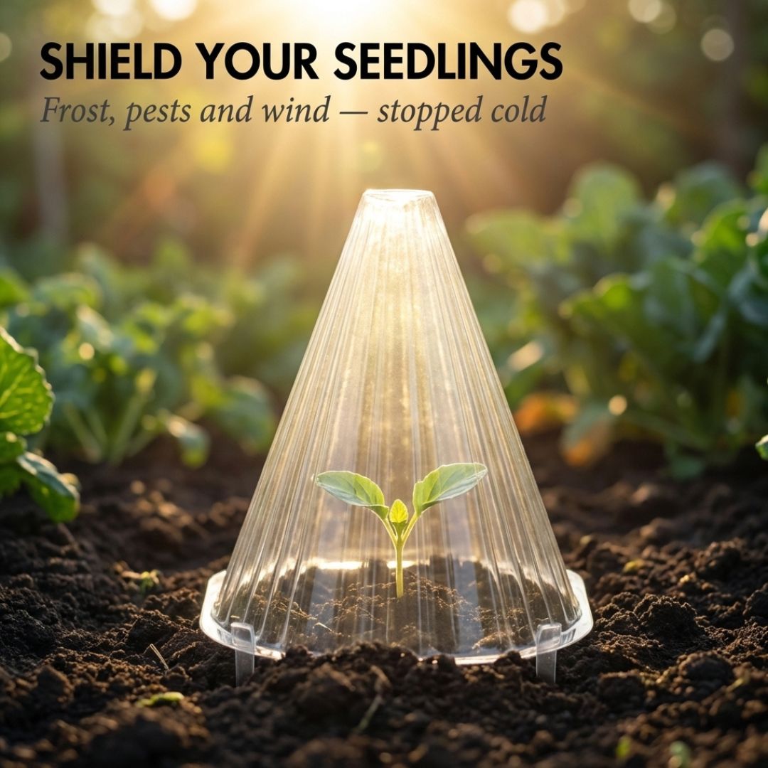 Clochwell™ – Ventilated PET Plant Cloches for Frost, Pests & Wind Protection + 50% OFF
