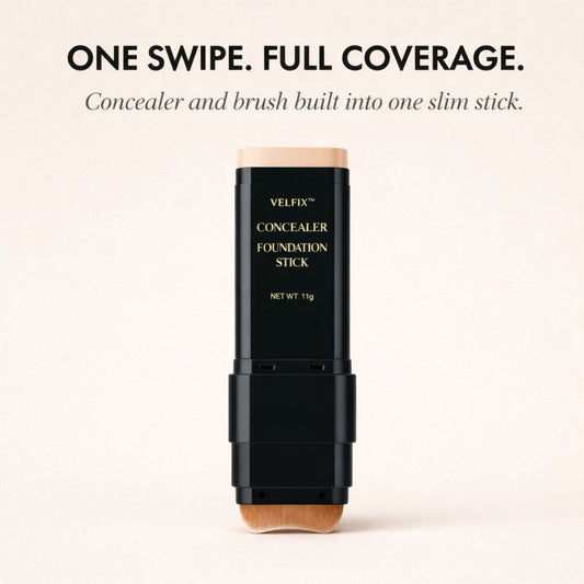 Velfix™ – Dual-Ended Concealer & Foundation Stick with Built-In Brush + 50% OFF