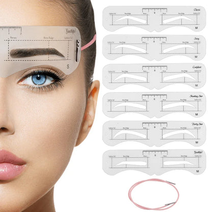 Browette™ – 12-Style Reusable Eyebrow Shaping Stencil Kit with Elastic Fix-Band + 50% OFF