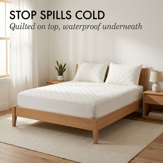 Slumbercrest™ – Waterproof Quilted Mattress Protector & Pillowcase Set + 50% OFF