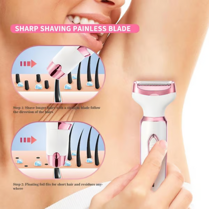 SmoothGlow 4-in-1 Electric Lady Shaver – Effortless, Precise, and Silky Smooth Skin