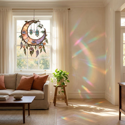Lumavine™ – Handcrafted Moon & Floral Rainbow Light Window Decor + 50% OFF