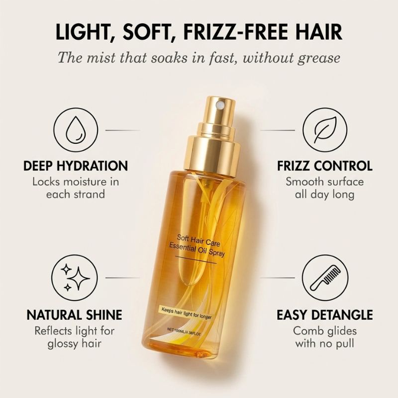 Silkveil™ – Lightweight Nourishing Hair Oil Spray for Frizz, Shine & Soft Hair + 50% OFF