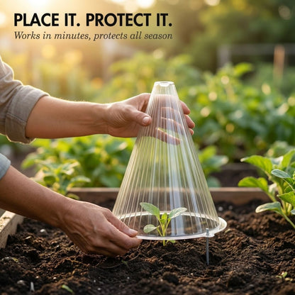 Clochwell™ – Ventilated PET Plant Cloches for Frost, Pests & Wind Protection + 50% OFF