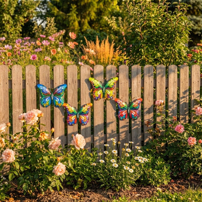 Wynglow™ – Vibrant Rust-Proof Metal Butterfly Wall Decor, Set of 4 + 50% OFF