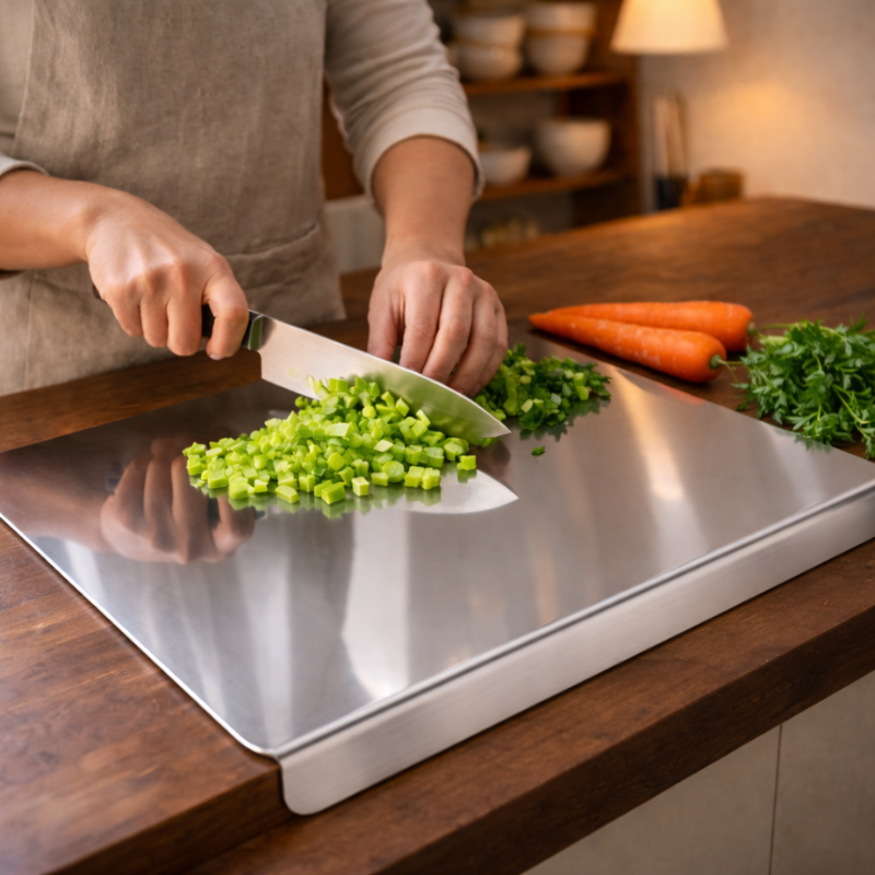 Cladwell™ – Double-Sided 304 Steel Antibacterial Cutting Board + 50% OFF