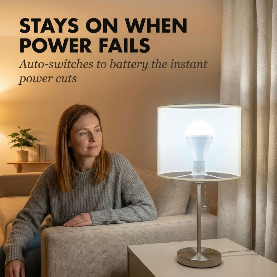 Havenbeam™ – Rechargeable Emergency LED Bulb, Auto-On During Power Outages, 4-in-1 Use + 50% OFF