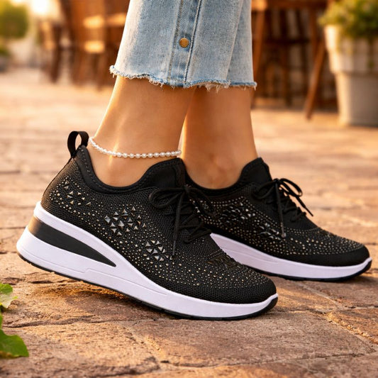 Facette™ – Rhinestone Mesh Sneakers for Women | Breathable, Cushioned & Sparkling + 50% OFF