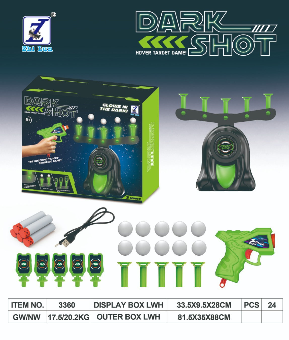 The DarkShot Target Game - Hovering Targets, Glow-in-the-Dark Fun + 50% OFF
