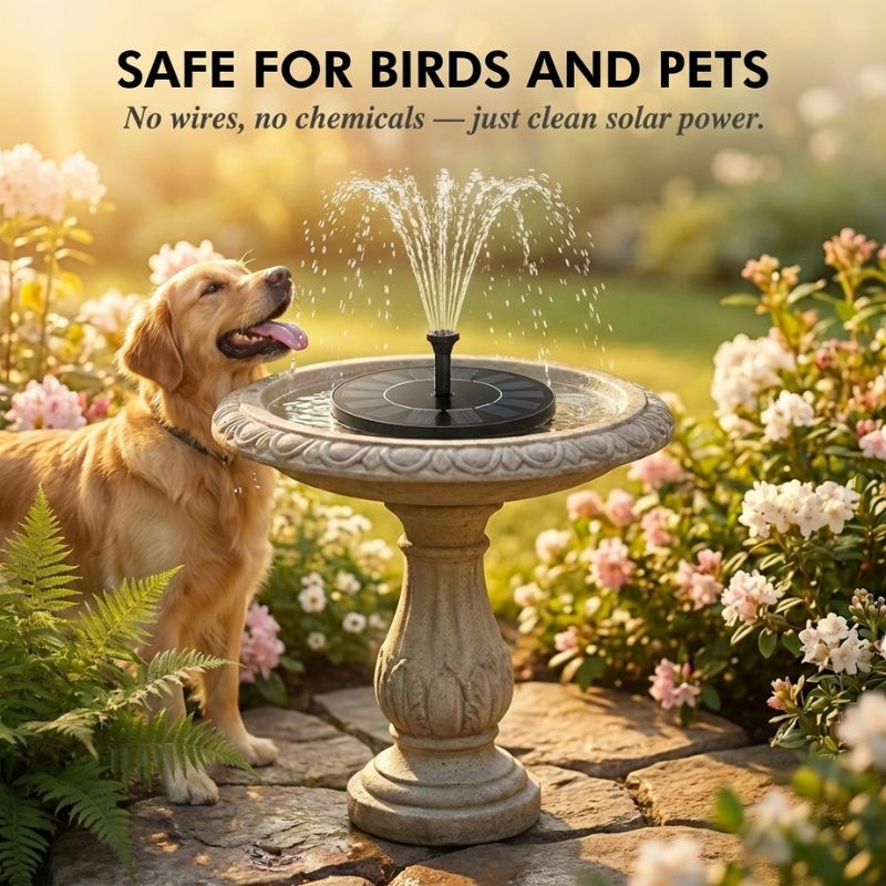 Sunperch™ – Solar Bird Bath Fountain Pump with 4 Interchangeable Nozzles + 50% OFF