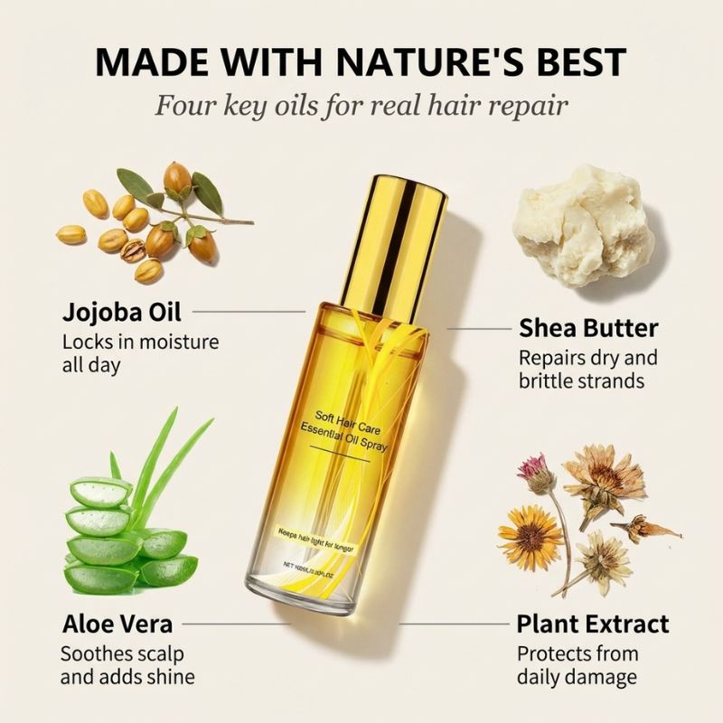 Silkveil™ – Lightweight Nourishing Hair Oil Spray for Frizz, Shine & Soft Hair + 50% OFF