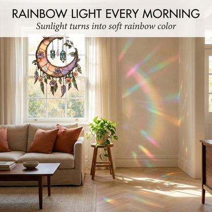 Lumavine™ – Handcrafted Moon & Floral Rainbow Light Window Decor + 50% OFF