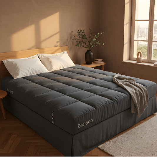 Bambliss™ – Bamboo Cooling Pillow-Top Mattress Pad (6-18" Deep Pocket) + 50% OFF