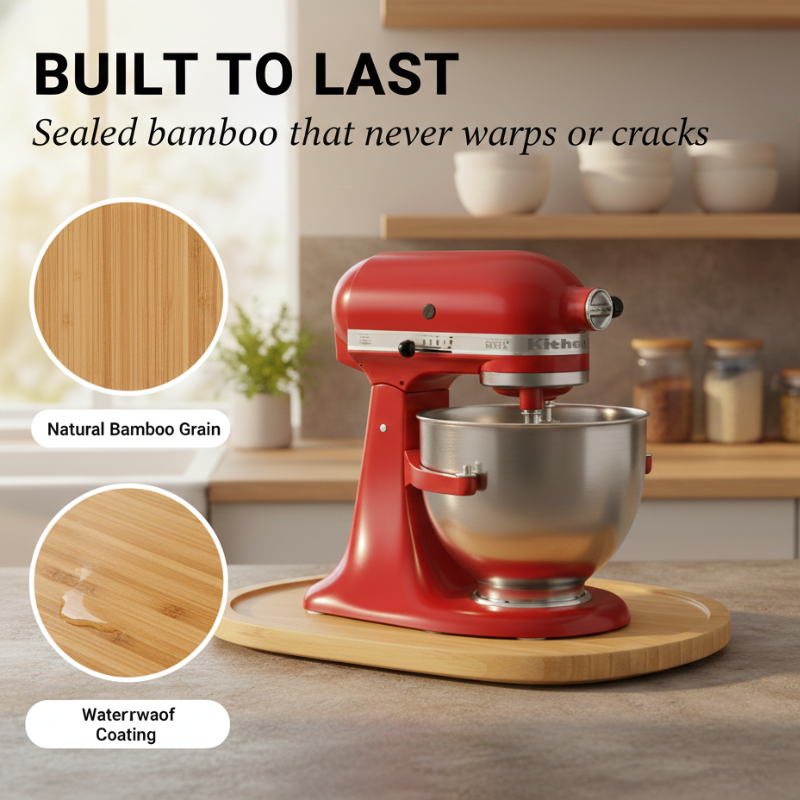 Glidwell™ – Handmade Bamboo Mixer Sliding Tray, Waterproof & Anti-Slip + 50% OFF