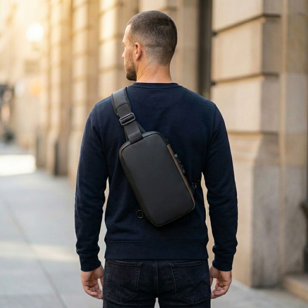 Cipher™ – Anti-Theft TSA Lock RFID Crossbody Sling Bag with USB Charging Port + 50% OFF