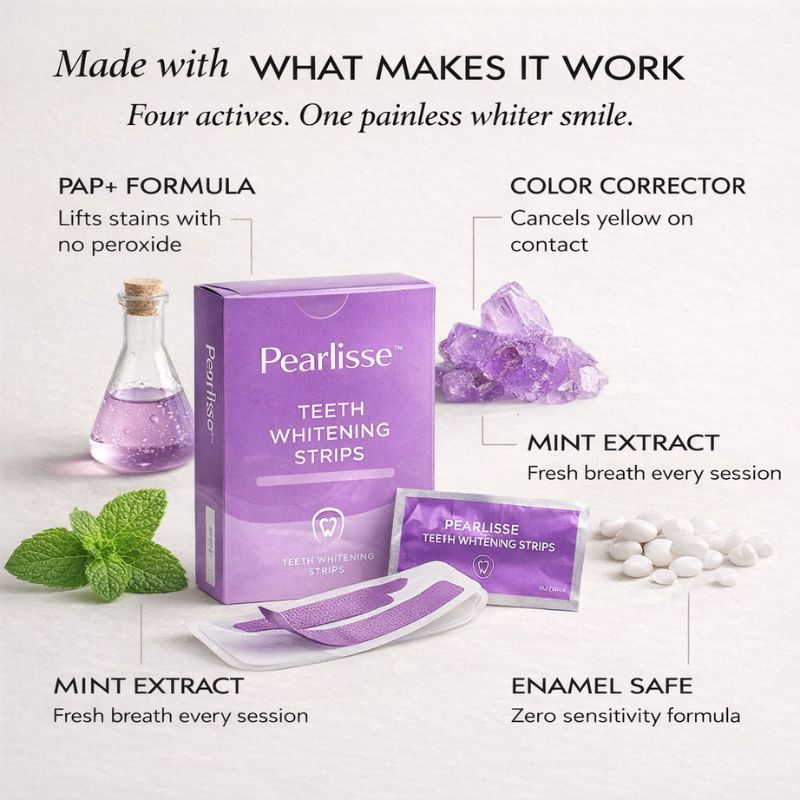 Pearlisse™ – PAP+ Peroxide-Free Teeth Whitening Strips + 50% OFF