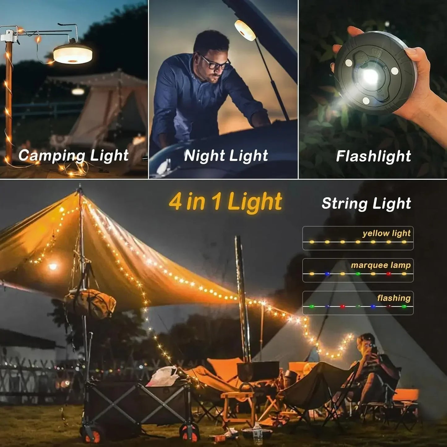 AuraGlow Adventure Light - Your 4-in-1 Illumination Hub - 60% OFF