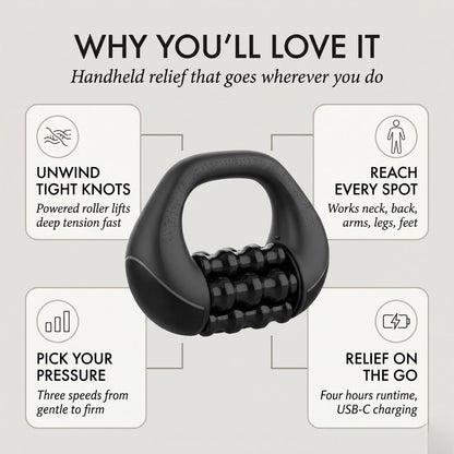 Kneadix™ – Powered 3-Speed Handheld Rolling Muscle Massager + 50% OFF