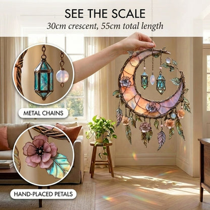 Lumavine™ – Handcrafted Moon & Floral Rainbow Light Window Decor + 50% OFF