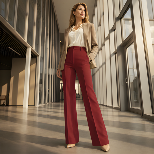 Corsaire™ – High-Waist Stretch Wide-Leg Career Trousers + 50% OFF