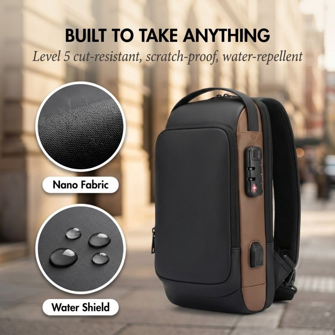 Cipher™ – Anti-Theft TSA Lock RFID Crossbody Sling Bag with USB Charging Port + 50% OFF