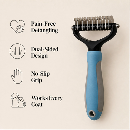 Furvana – 2-in-1 Dematting & Deshedding Comb for Dogs & Cats + 50% OFF